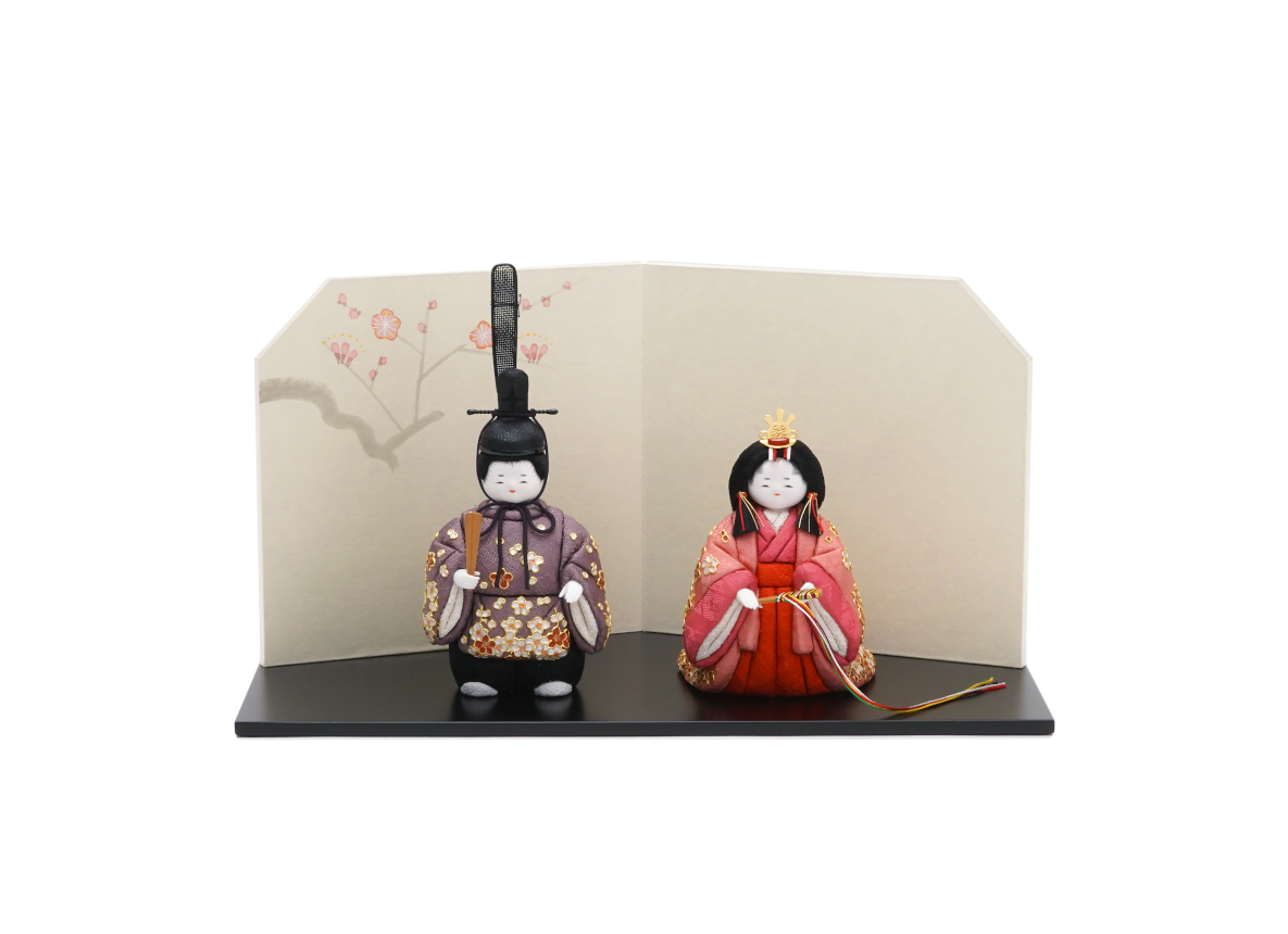 春日雛 黒塗台