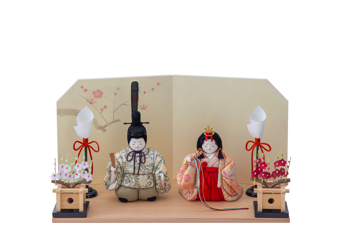 千歳雛 金襴   花・燭台付きセット
