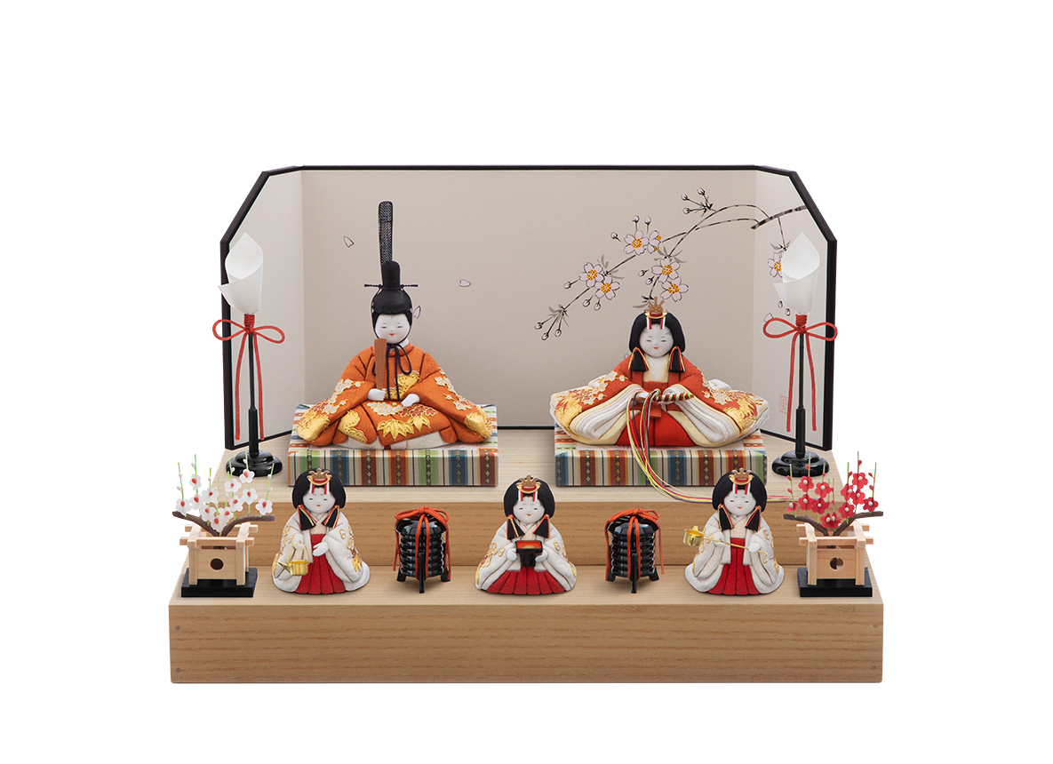 幸福雛 本金箔蒔絵 段飾り