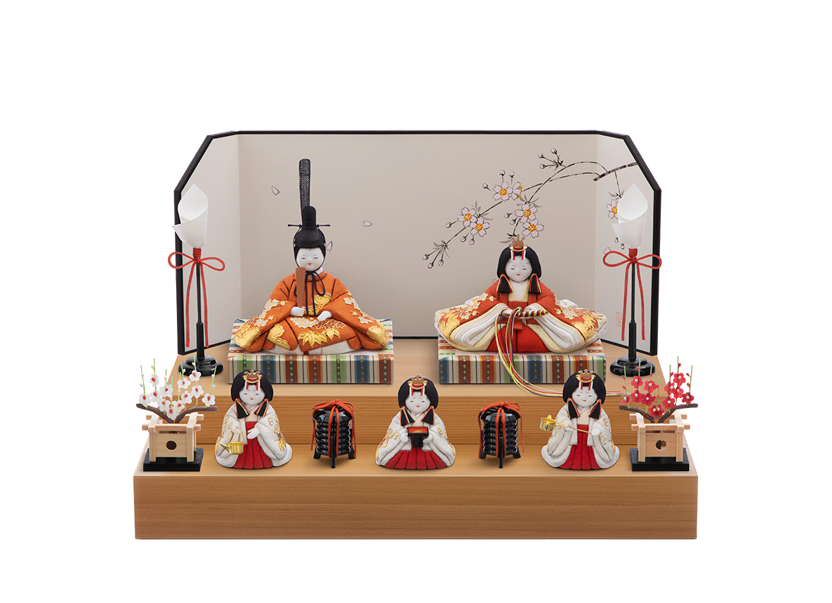 幸福雛 本金箔蒔絵 段飾り