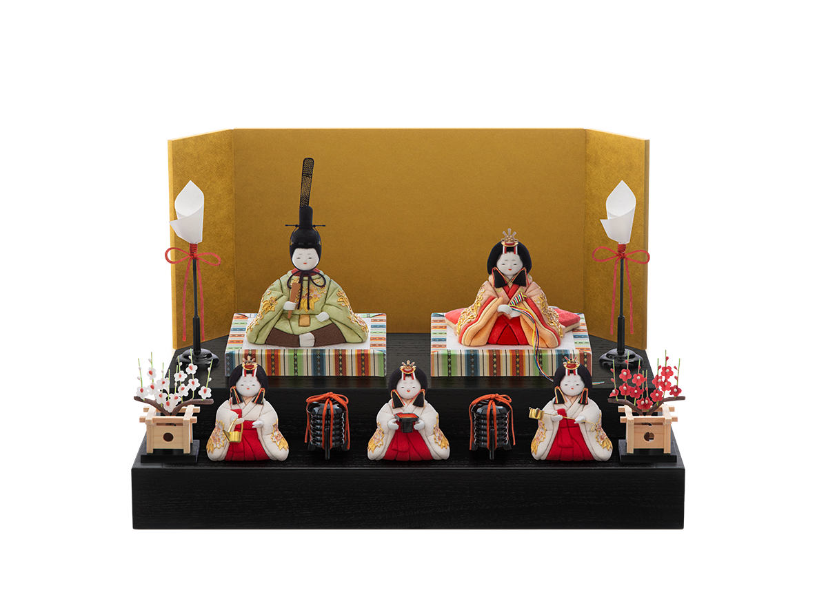 萌雛 本金箔蒔絵 段飾り