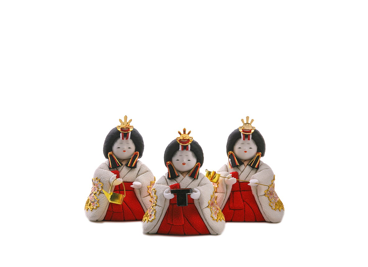 三人官女 本金箔蒔絵